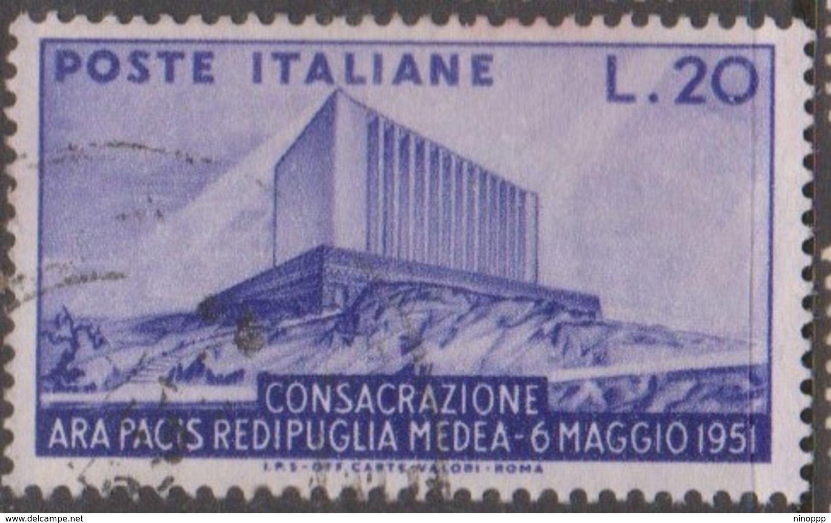 Italy Republic S 656 1951 Altar Of Peace,used - 1946-60: Used