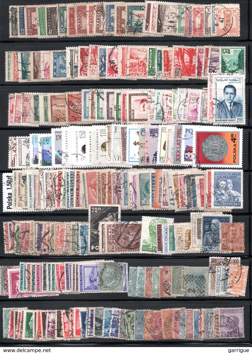 MONDE ENTIER sauf France : ensemble de près de 3 300 timbres différents