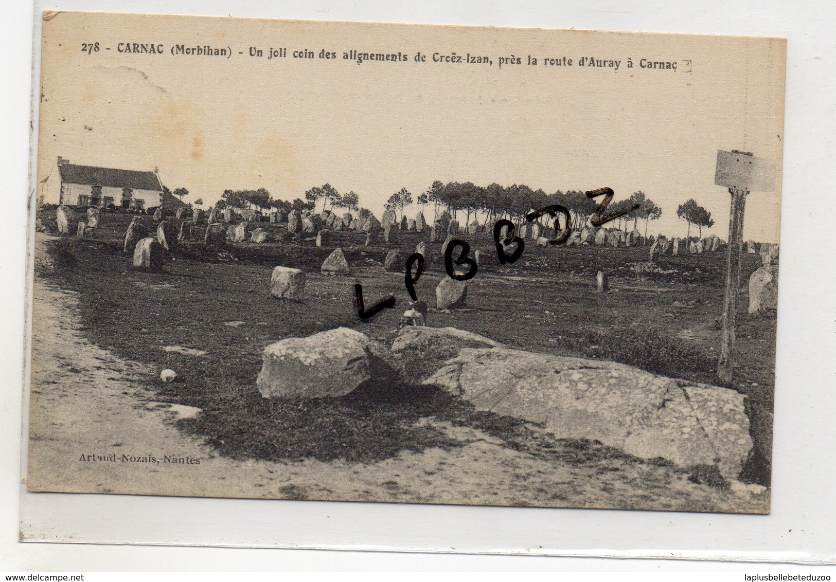 CPA - 56 - CARNAC - Un Joli Coin Des Alignements De Croëz-Izan Près De La Route D'Auray - Pas Courante - Carnac