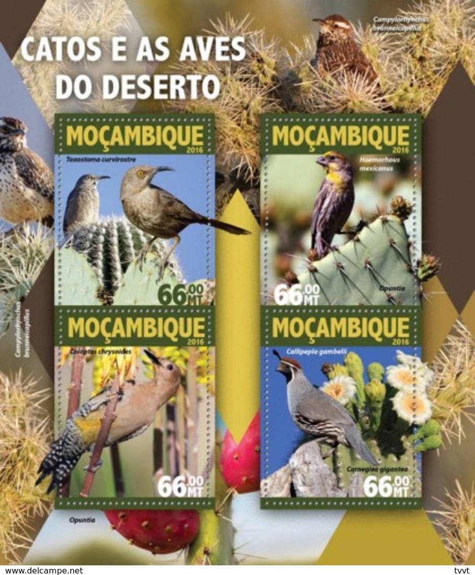 Mozambique, 2016. [moz16106] Cactus And Birds (s\s+m\s) - Autres & Non Classés