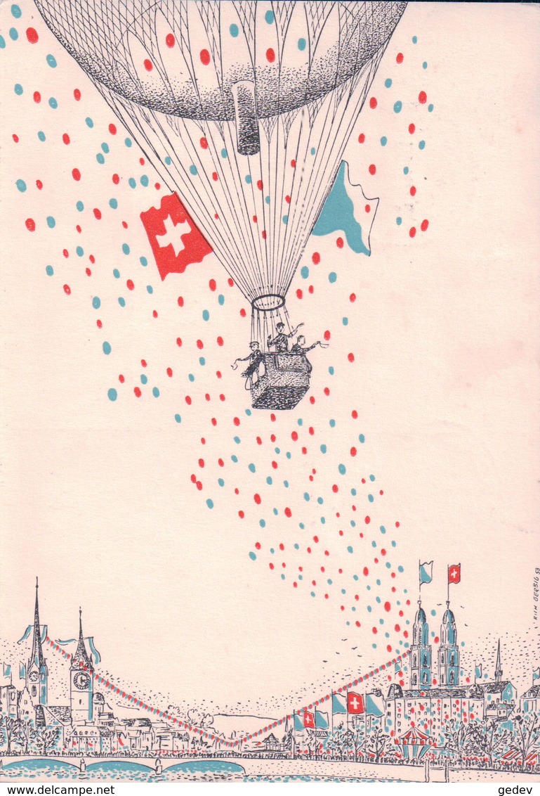 Zürich, Züri-Fäscht Ballonflug 31.5.1953 (320) 10x15 - Zürich