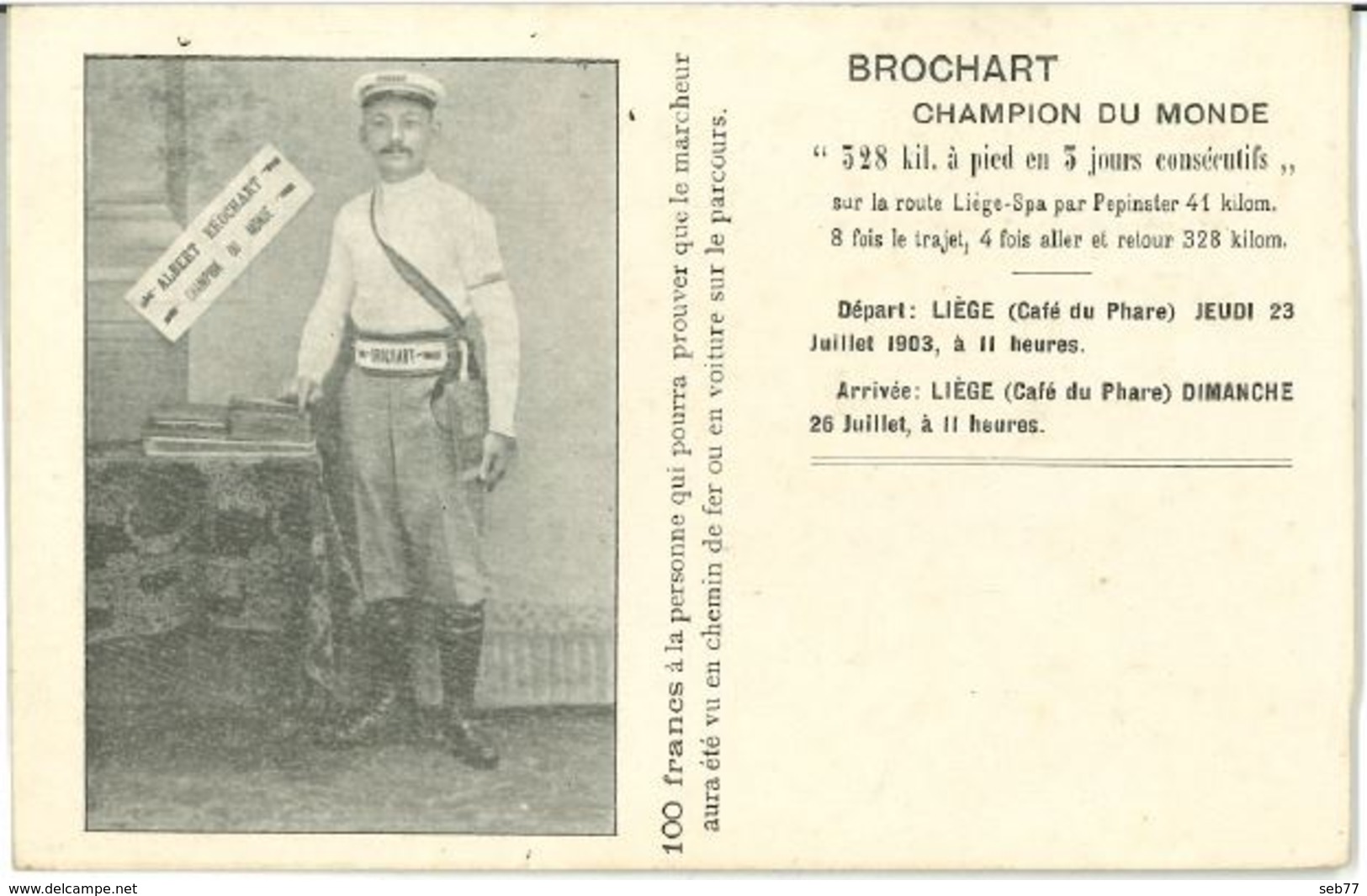 BROCHART Champion Du Monde (marche Liège 1903) - Autres & Non Classés