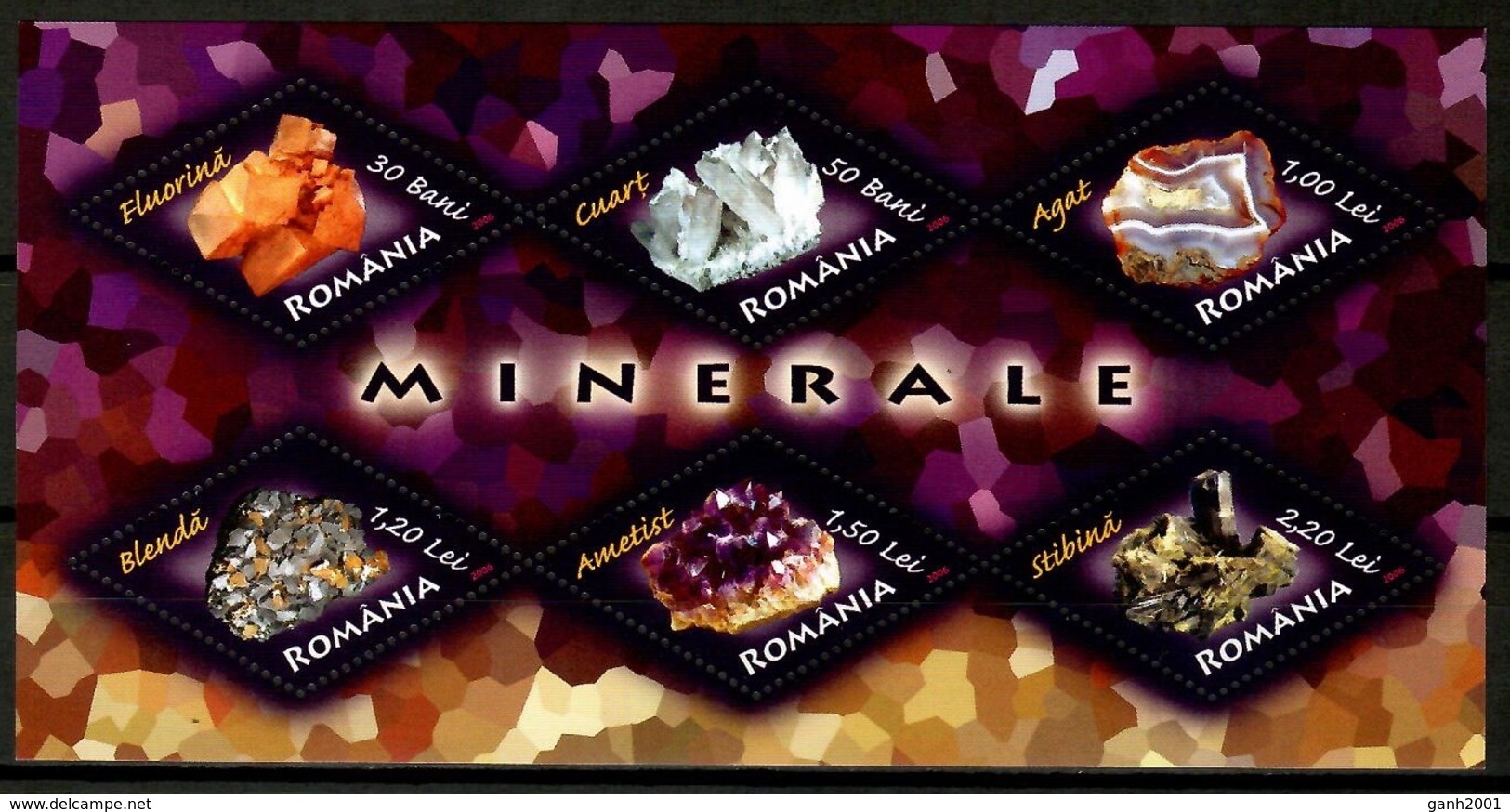 Romania 2006 Rumania / Minerals Geology MNH Minerales Mineralien / Cu13338  40-34 - Minerales