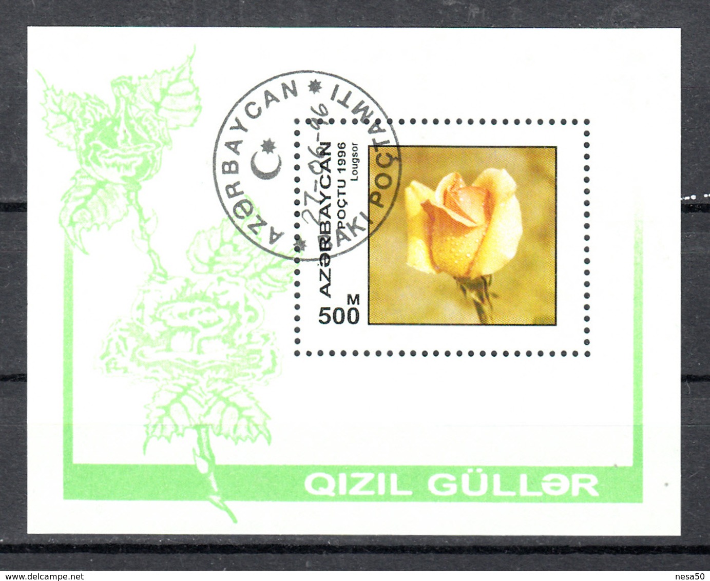 Azerbeidzjan 1986 Mi Nr Blok 24, Bloem, Flower, Roos, Rose - Azerbeidzjan