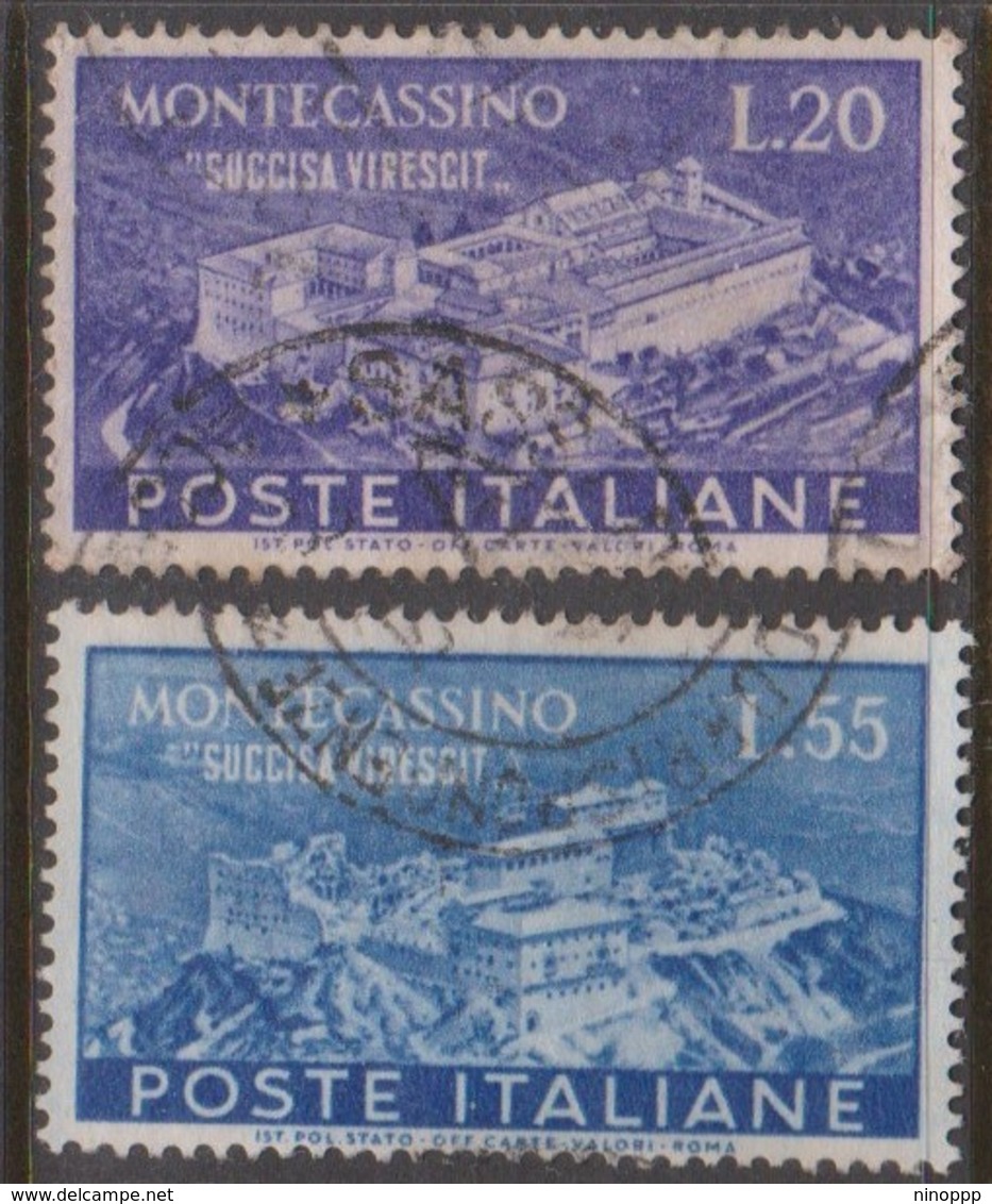 Italy Republic S 664-665 1951 Reconstruction Of The Abbey Of Montecassino,Mint Hinged - 1946-60: Mint/hinged