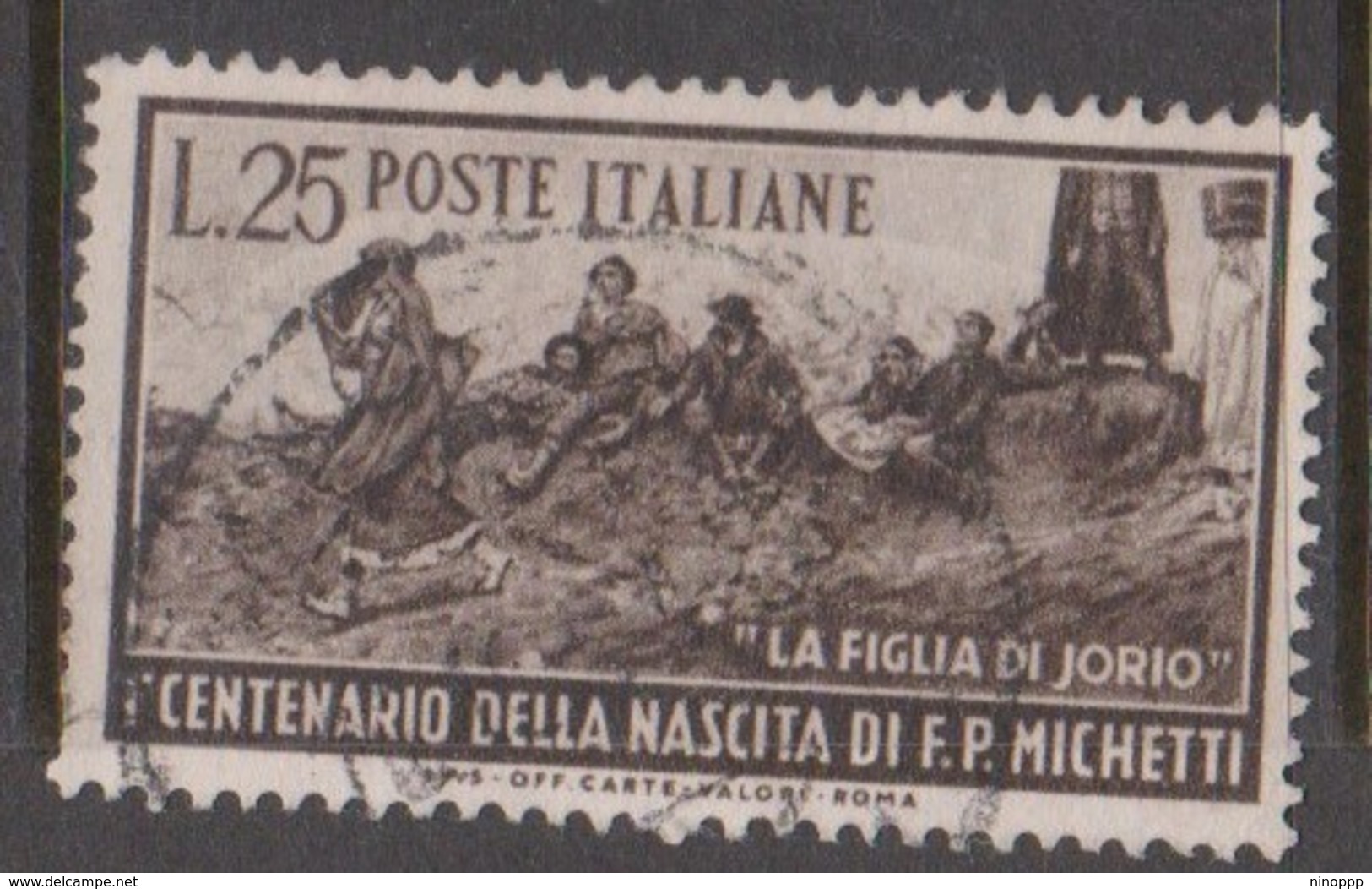 Italy Republic S 671 1951 Centenary Of The Birth Of Michetti,used - 1946-60: Used