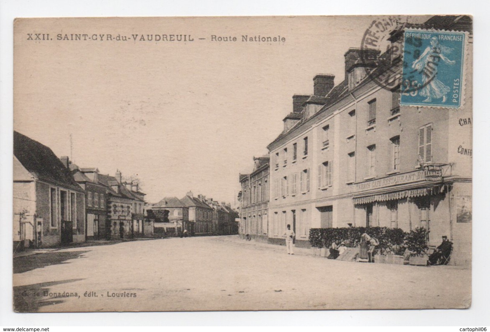 - CPA SAINT-CYR-DU-VAUDREUIL (27) - Route Nationale 1924 (avec Personnages) - Edition G. De Bonadona XXII - - Andere & Zonder Classificatie