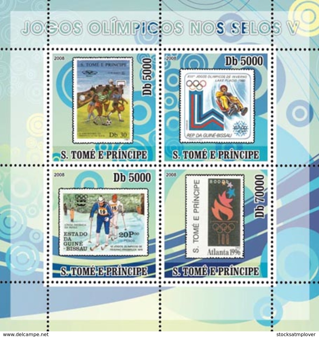 Sao Tome 2008 Olympic Games  ,stamps On Stamps 5 - Sao Tome And Principe