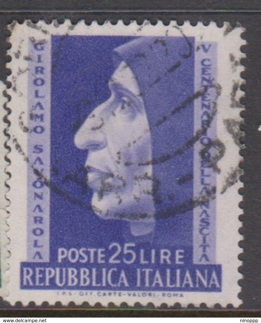 Italy Republic S 696 1952 500th Anniversary Of Girolamo Savanarola,used - 1946-60: Used