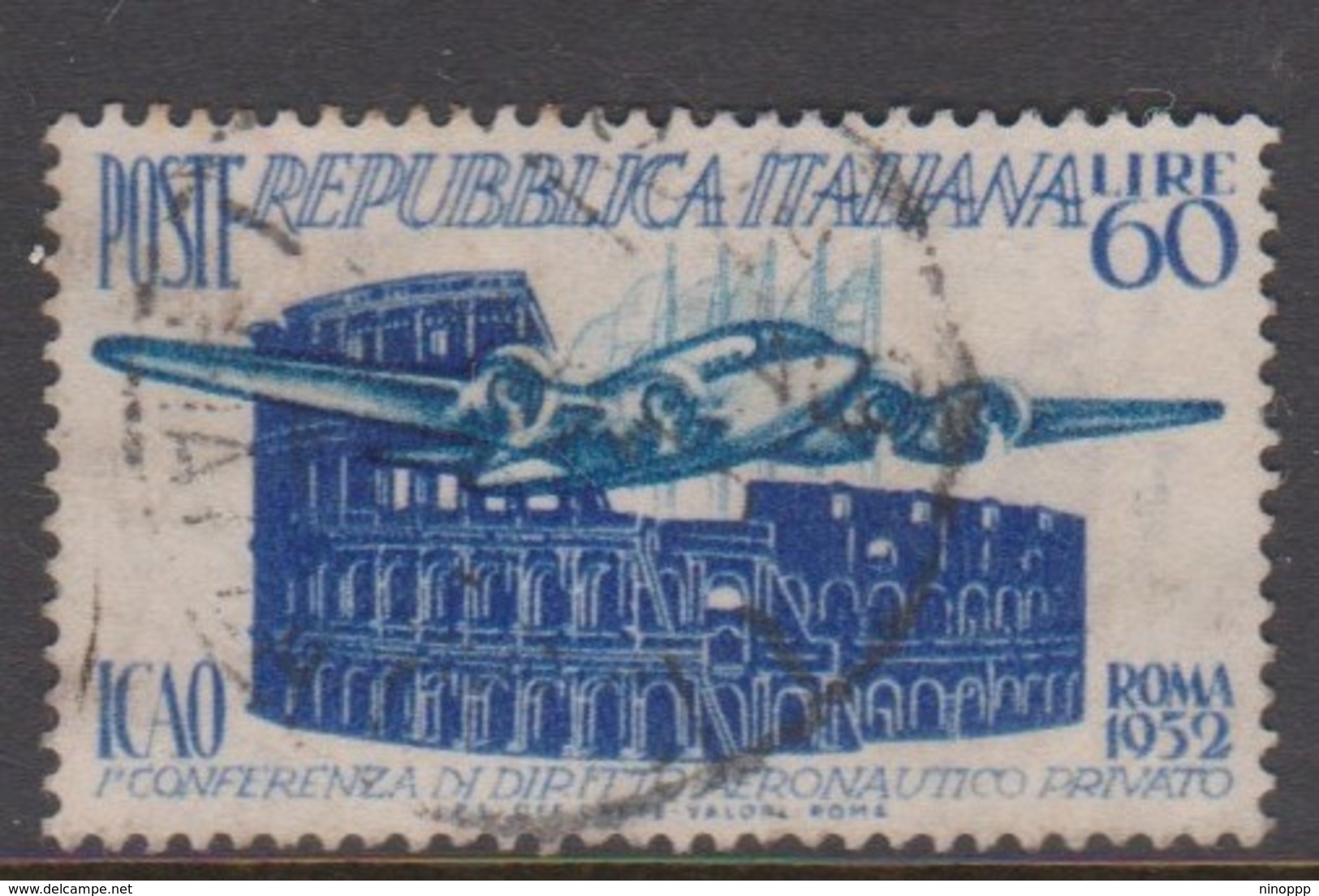 Italy Republic S 697 1952 ICAO Conference,used - 1946-60: Used