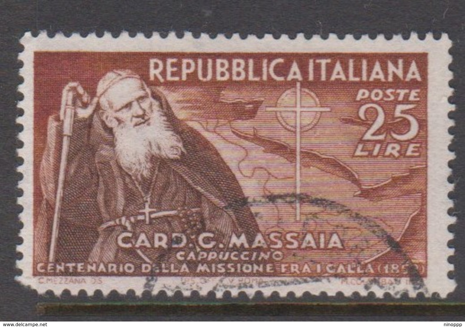 Italy Republic S 702 1952 Cardinal Massaia,used - 1946-60: Used