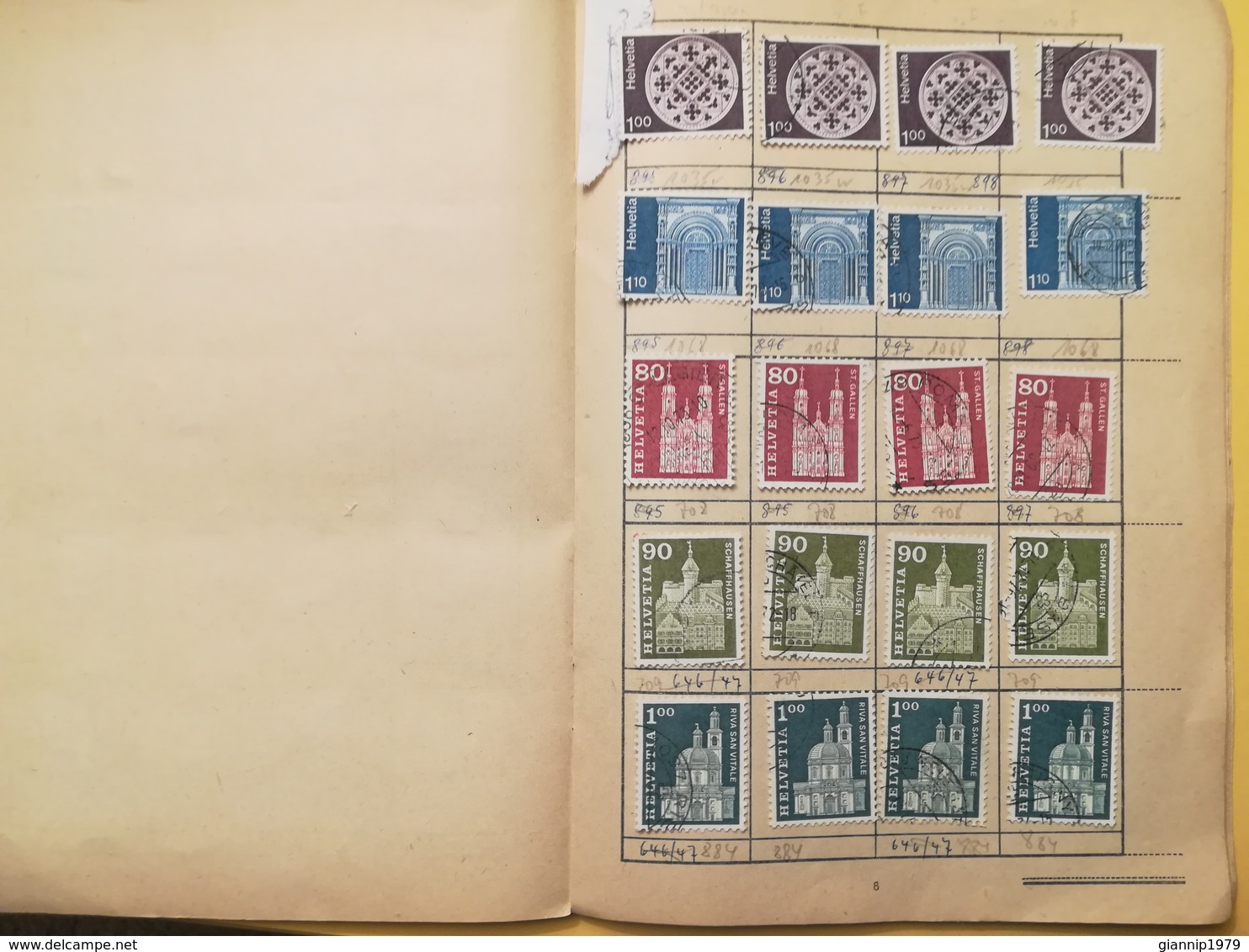 LIBRETTO FRANCOBOLLI STAMPS AUSWAHLHEFT OPUSCOLO BOOK LOTTO COLLEZIONI SVIZZERA HELVETIA SUISSE DAL 1882 OLTRE 150 PEZZI