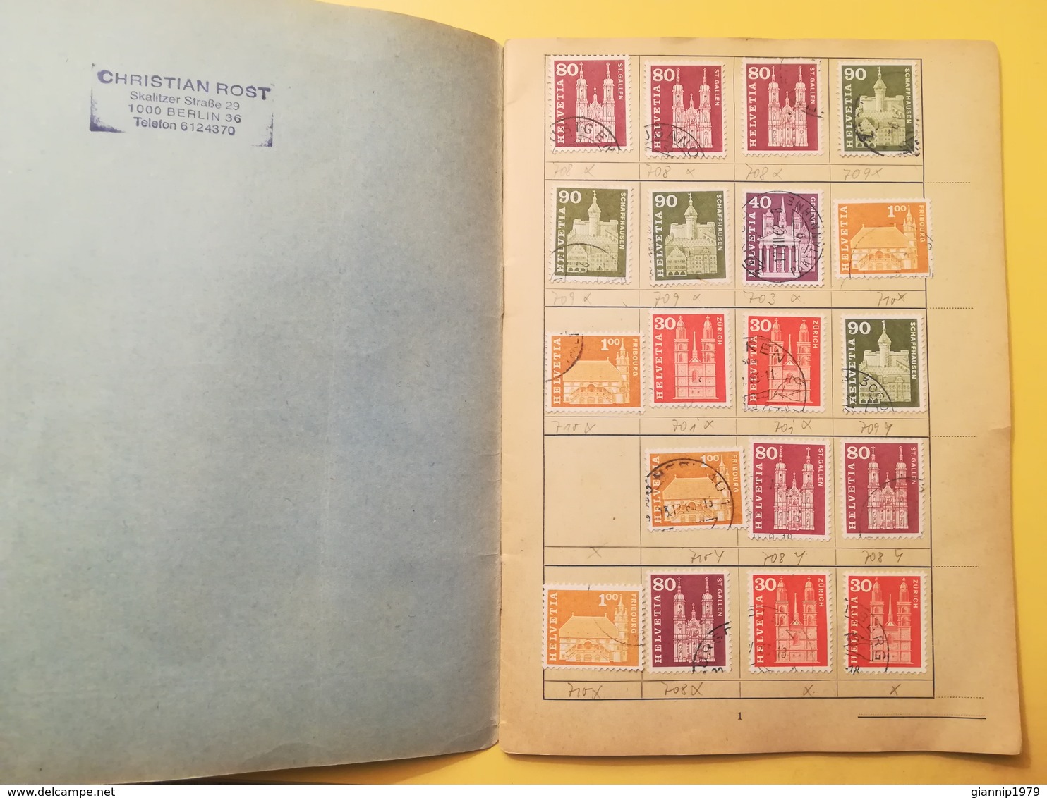 LIBRETTO FRANCOBOLLI STAMPS AUSWAHLHEFT OPUSCOLO BOOK LOTTO COLLEZIONI SVIZZERA HELVETIA SUISSE DAL 1907 OLTRE 50 PEZZI - Lotti/Collezioni