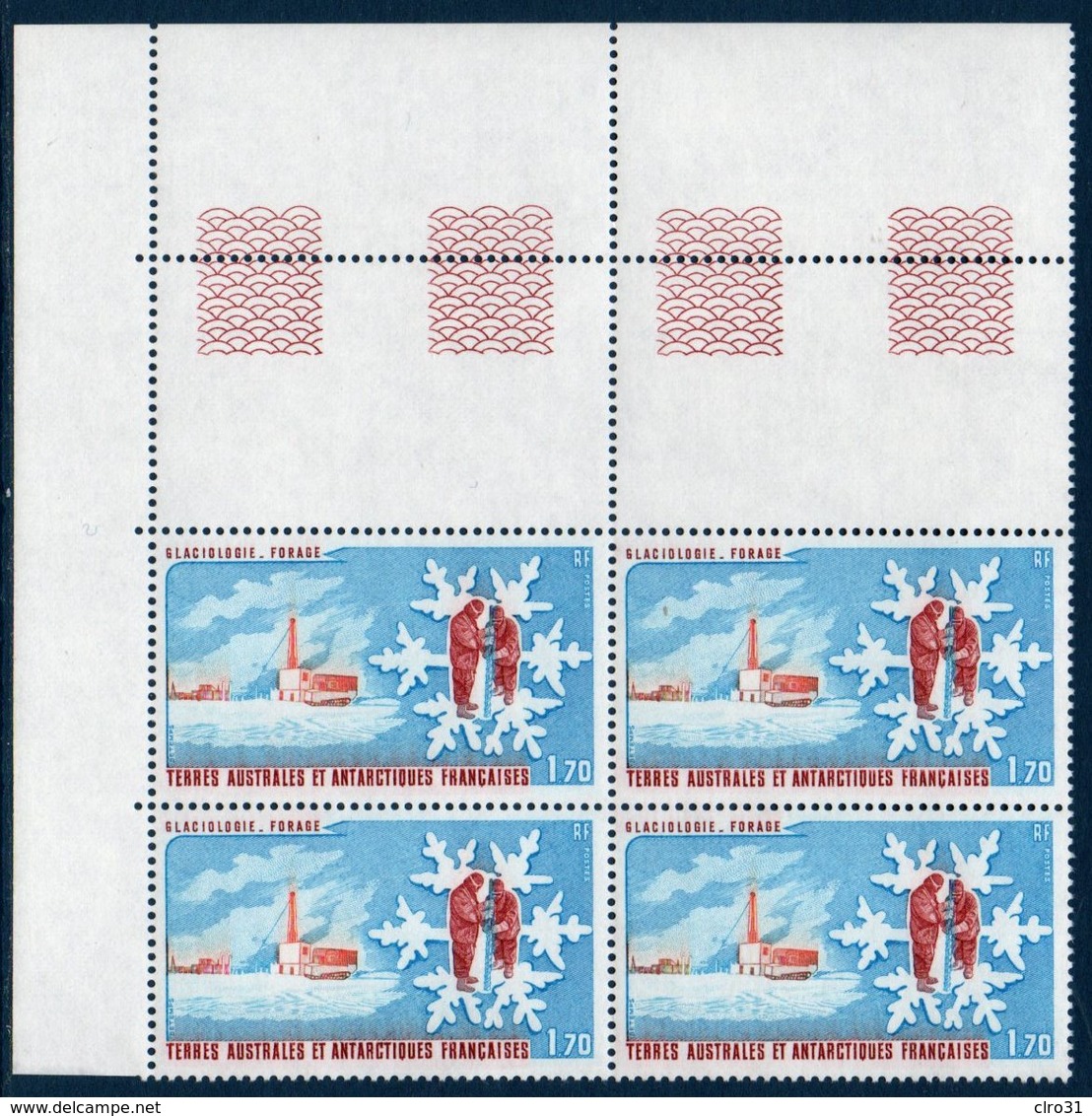 TAAF 1984  Station De Forage (Glaciologie)   N° YT 102-103   **  MNH Blocs De 4 - Unused Stamps