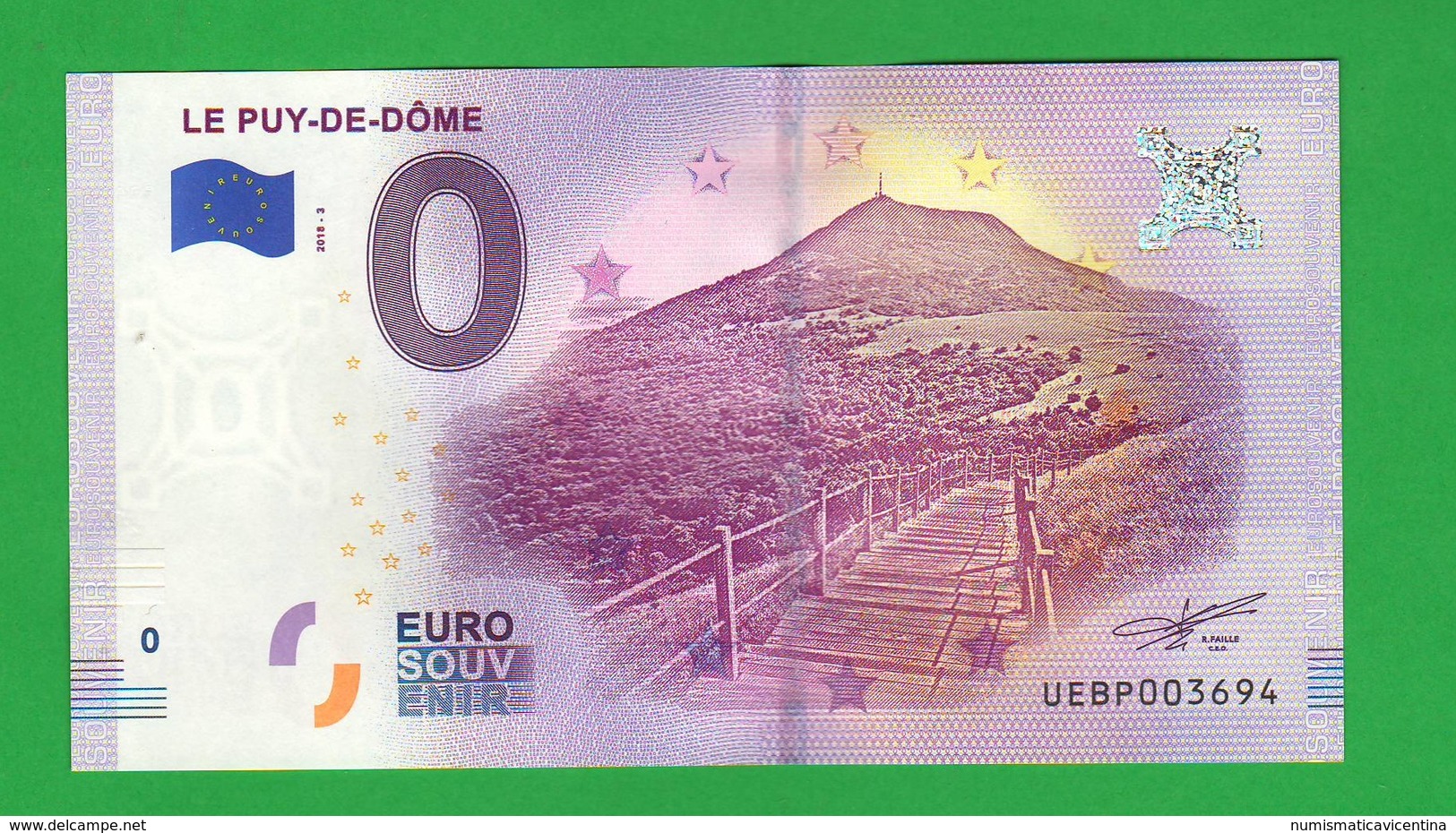 Euro SOUVENIR Notes € 0 Puy De Dôme VULCAN FRANCE FRANCIA - Prove Private