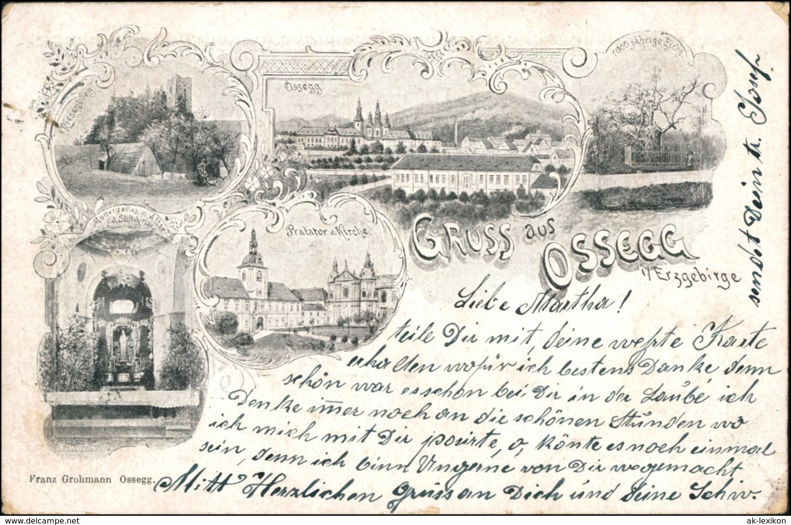 Postcard Osek Ossegg Mehrbildkarte - Kloster, Stadt 1904  - Tschechische Republik