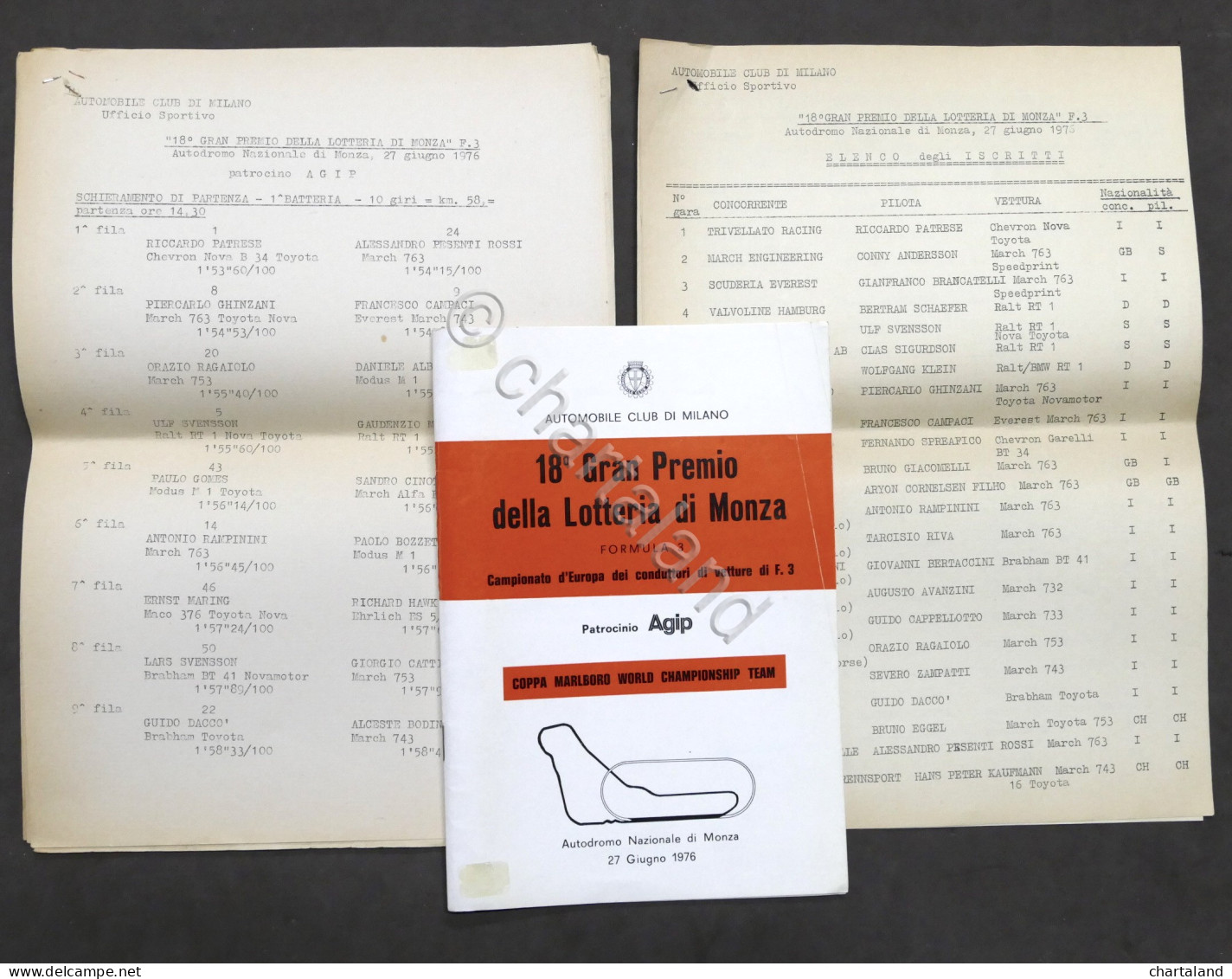 18° Gran Premio Lotteria Autodromo Di Monza - Formula 3 - 1976 - Regolamento - Altri & Non Classificati