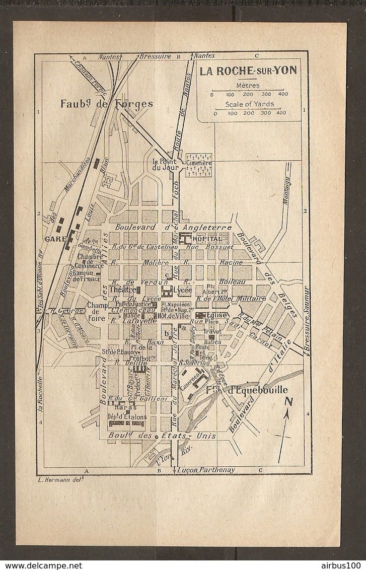 CARTE PLAN 1922 - LA ROCHE Sur YON - FAUBOURG De FORGES D'EQUEBOUILLE HARAS ETALONS CHAMP De FOIRE - Topographical Maps