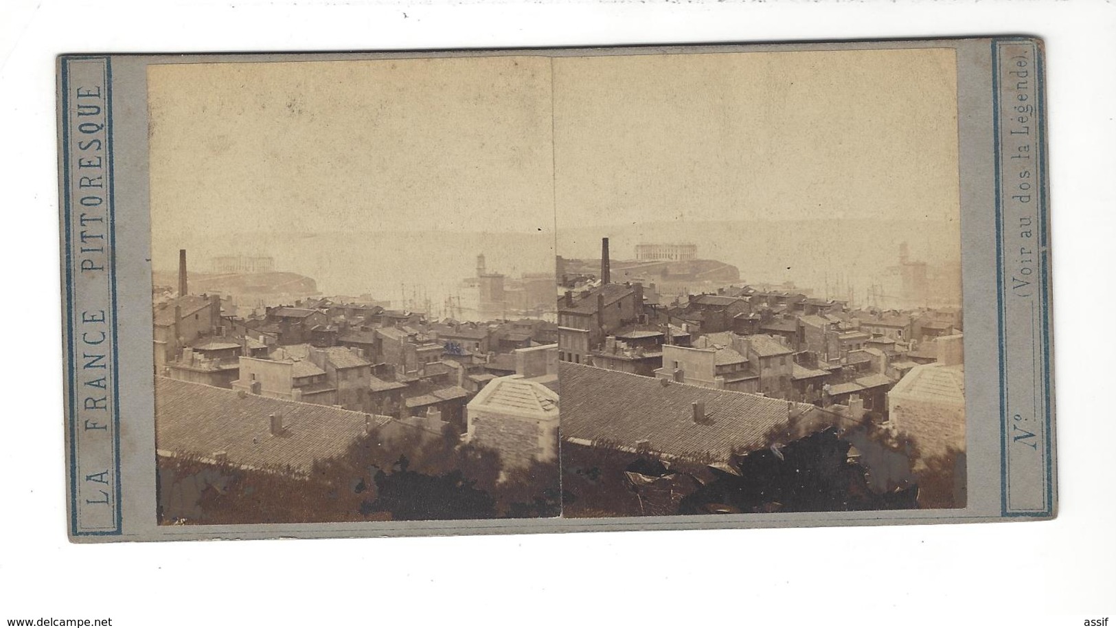 MARSEILLE  Stéréo  Entrée Du Vieux Port ( Vers 1860 ) - Stereo-Photographie