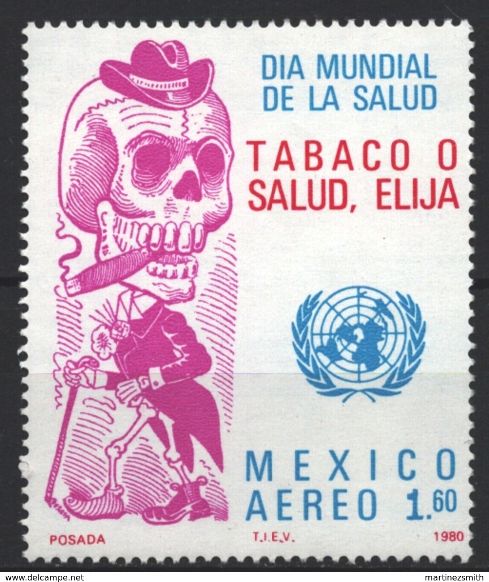Mexico - Mexique 1980 Airmail Yvert 528, World Health Day. Anti-Smoking Campaign - MNH - México