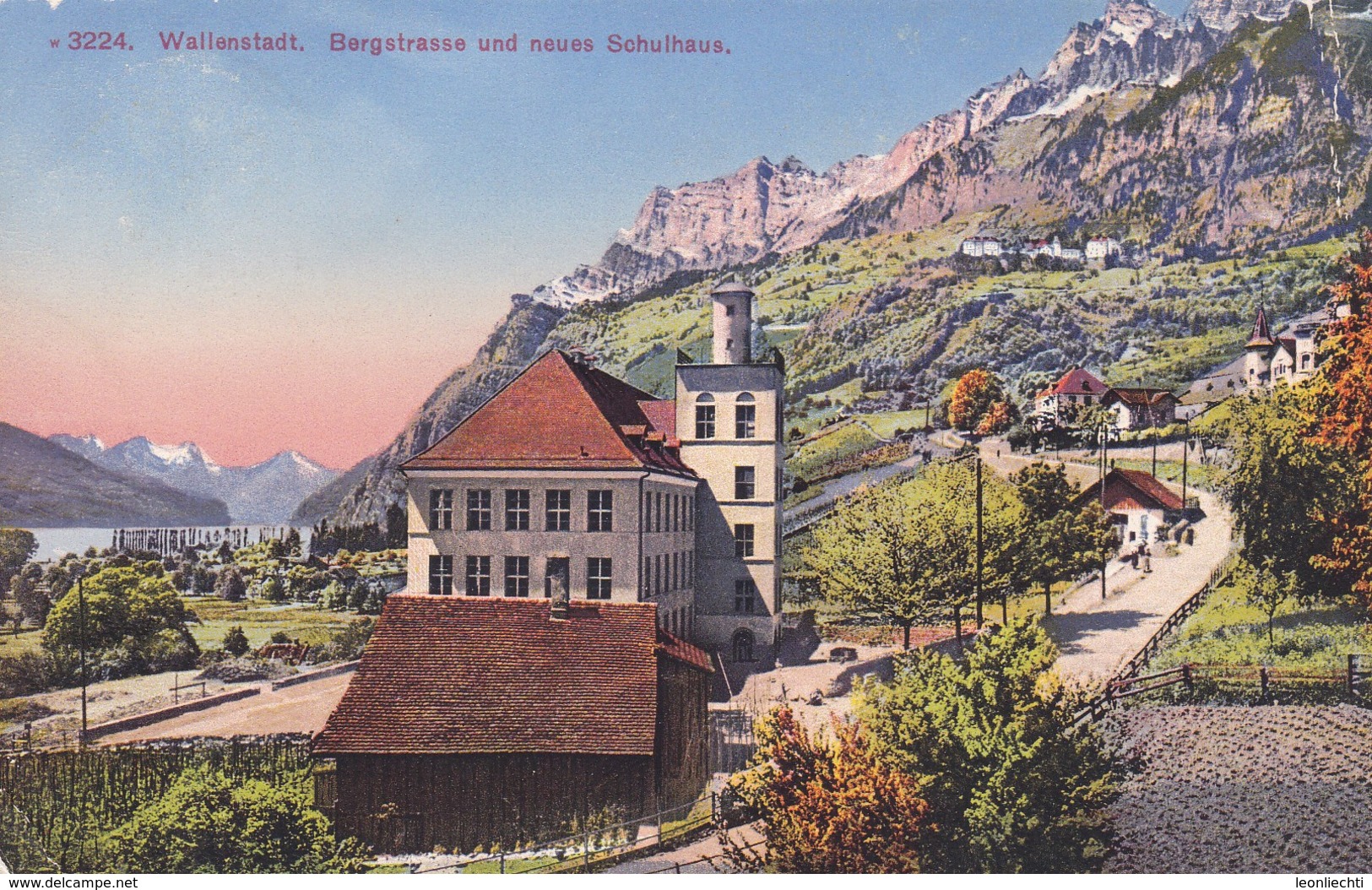 3224 Wallenstadt. Bergstrasse Und Neues Schulhaus - Autres & Non Classés