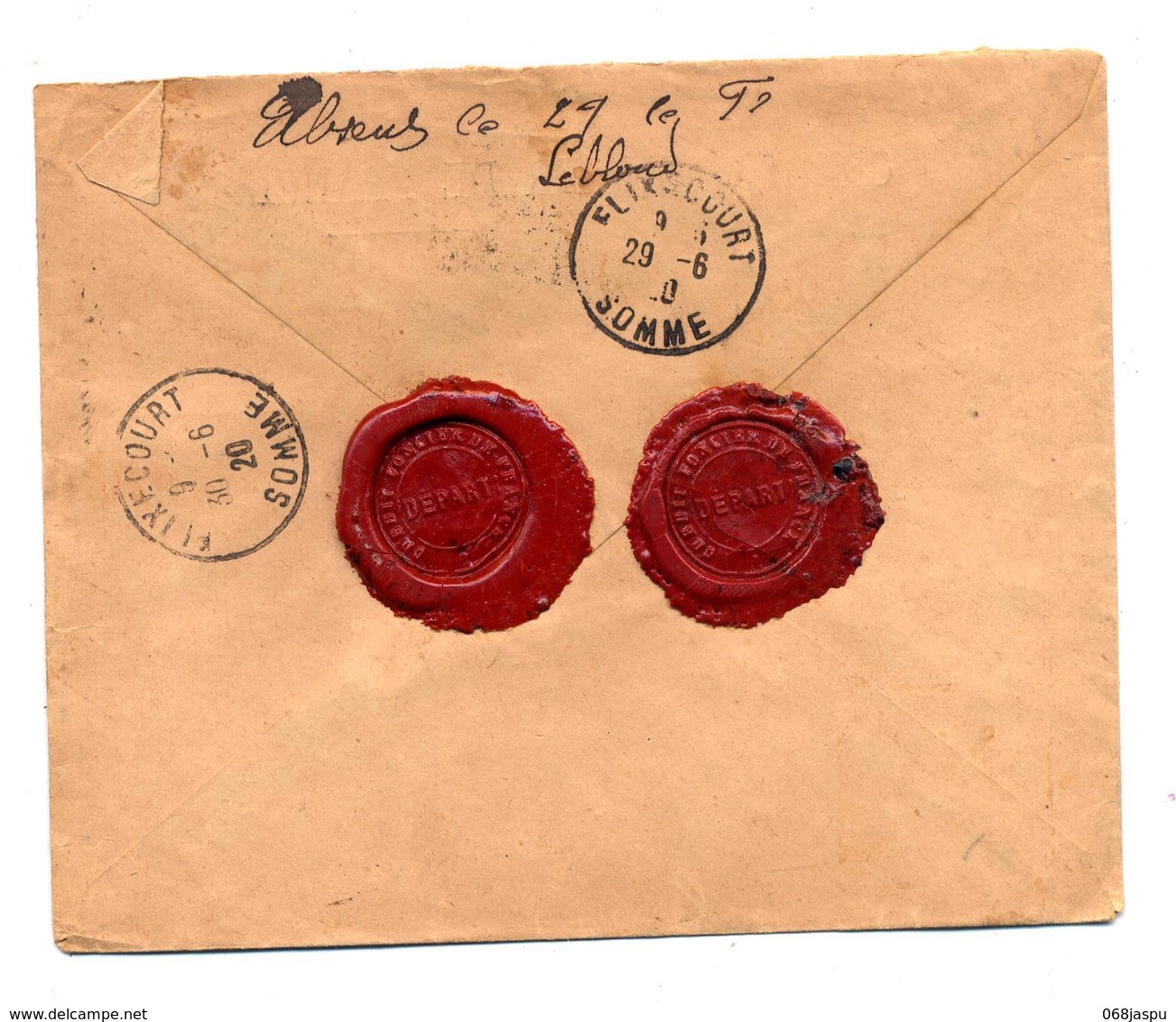 Lettre Recommandée Paris 81 Sur Semeuse Merson + Mention - Manual Postmarks