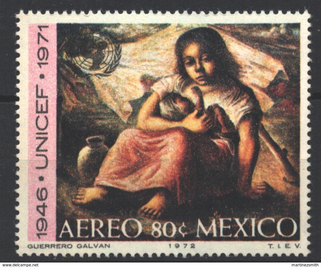 Mexico - Mexique 1972 Airmail Yvert 345, 25th Anniversary Of UNICEF - Guerrero Galvan Painting - MNH - México