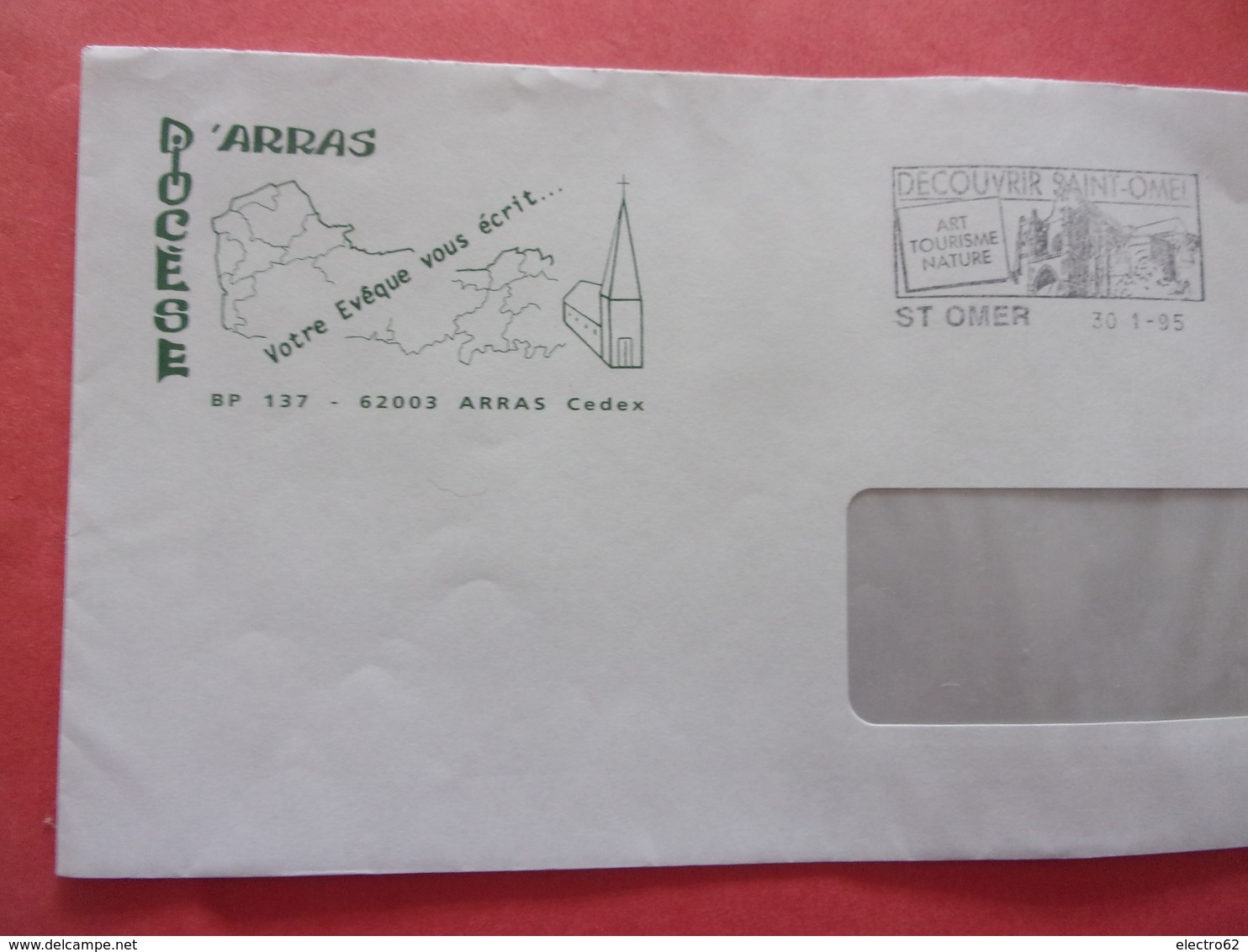St Saint-Omer P.P. Port Payé Diocèse D'Arras 30-1-1995 - Manual Postmarks