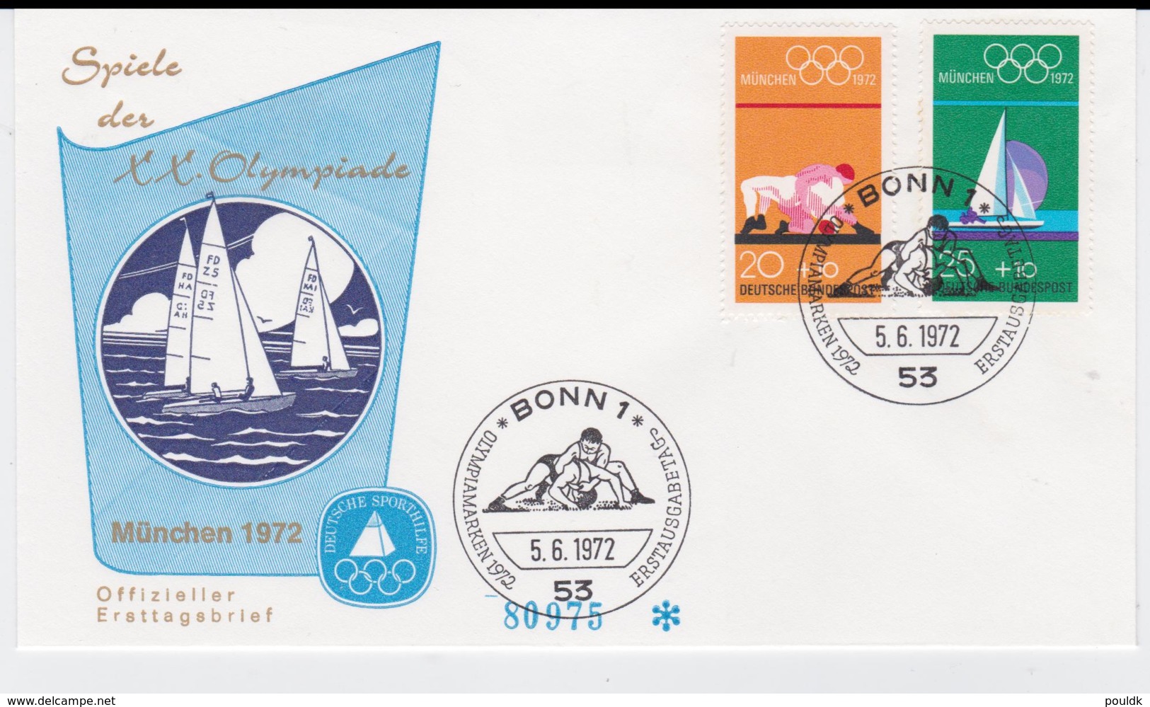 Germany Cover 1972 Munich Oympic Games -  Bonn FDC  (G54-12) - Estate 1972: Monaco