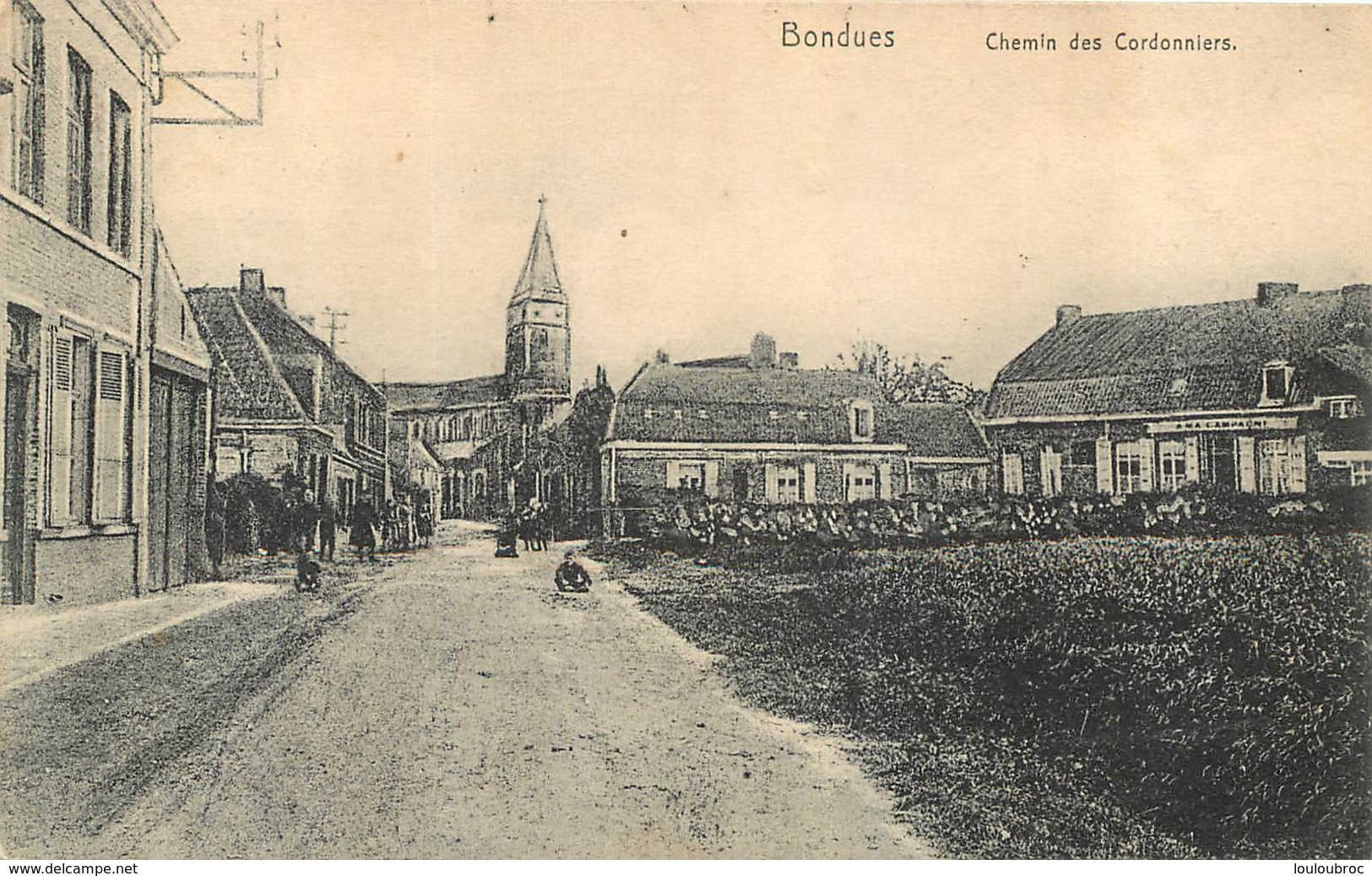 BONDUES CHEMIN DES CORDONNIERS  CARTE ALLEMANDE 1915 - Autres & Non Classés