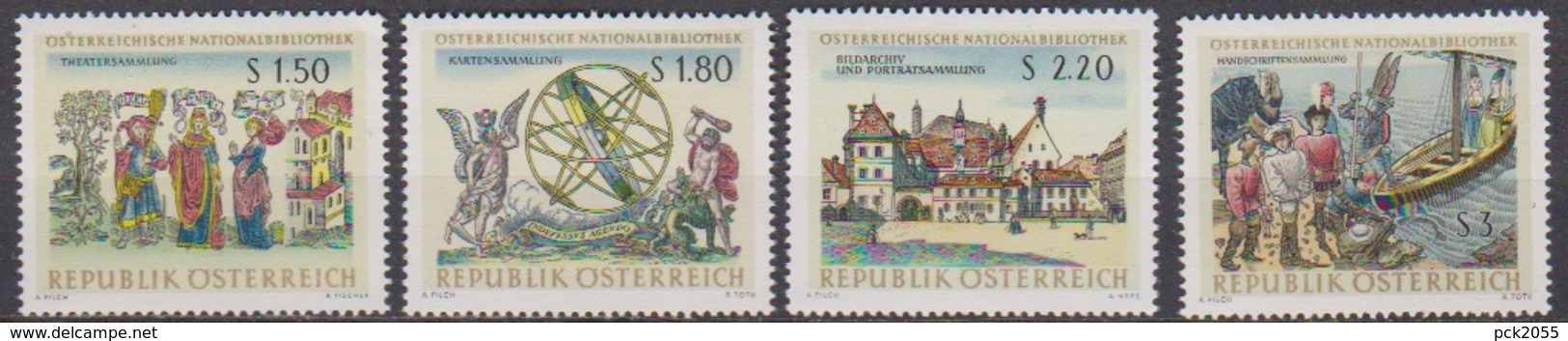 Österreich 1966 Nr.1218 - 1221  ** Postfr. Österreichische Nationalbibliothek ( 8686) Günstige Versandkosten - Ungebraucht