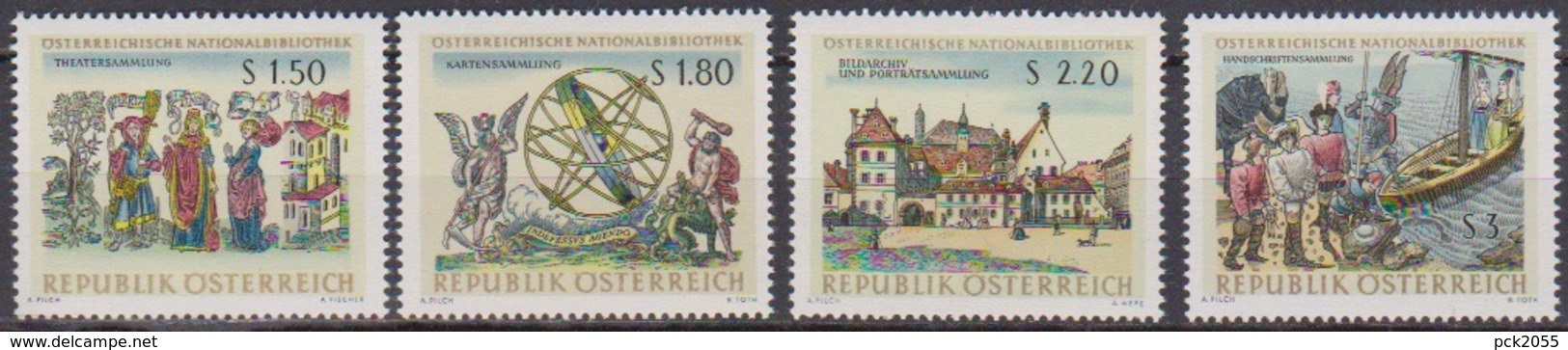 Österreich 1966 Nr.1218 - 1221  ** Postfr. Österreichische Nationalbibliothek ( 8689) Günstige Versandkosten - Ungebraucht