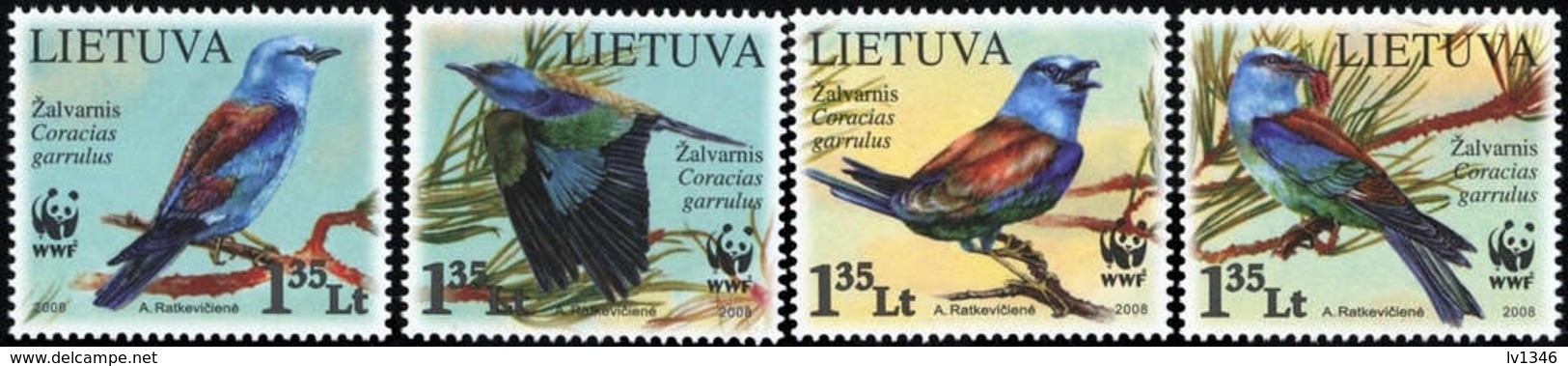 Li1 Lietuva Birds WWF 2008 MNH-neuf - Lithuania