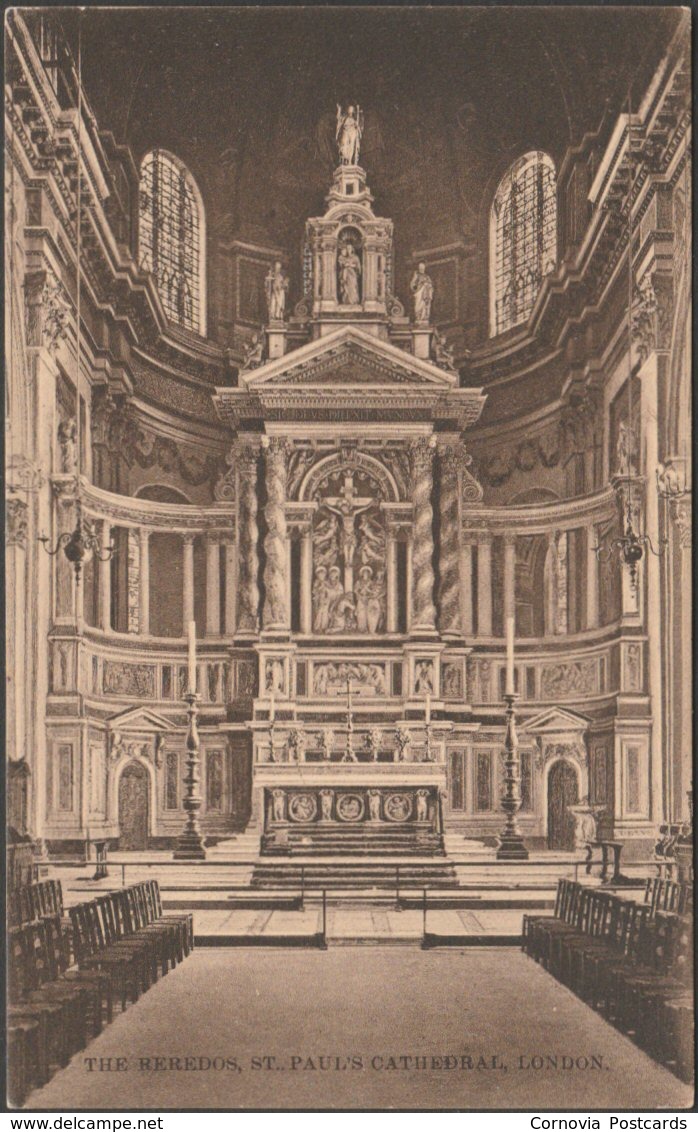 The Reredos, St Paul's Cathedral, London, C.1905-10 - Brown & Rawcliffe Postcard - St. Paul's Cathedral