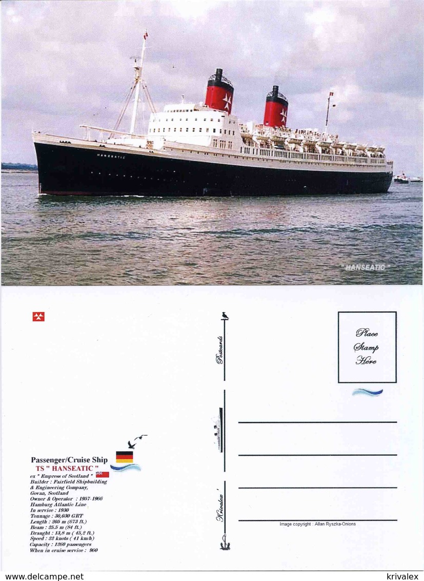 Ship Postcards - Passenger Ship    " Hanseatic   " Variant   Read Description - Autres & Non Classés