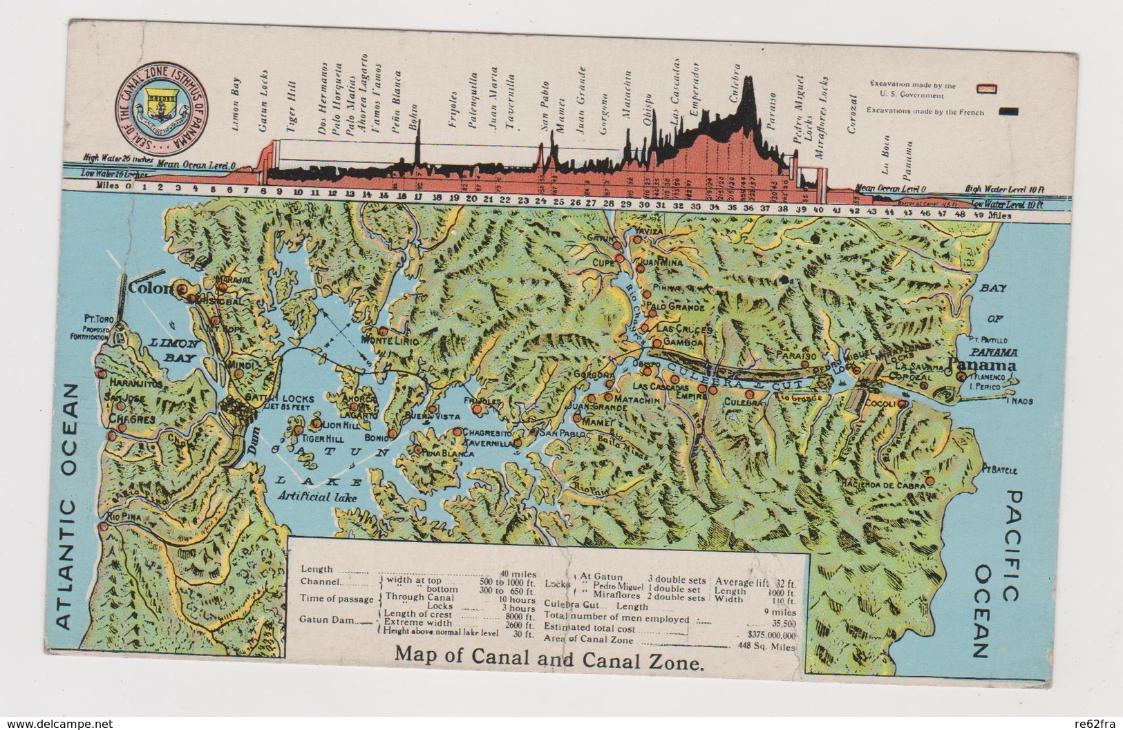 Panama, Map Of Canal And Canal Zone  - F.p. -  Anni '1910 - Panama