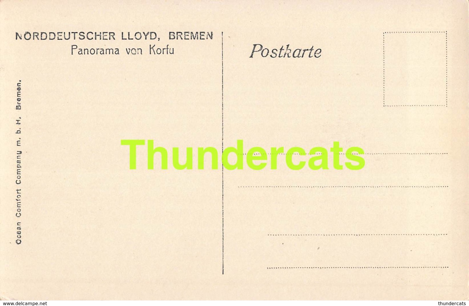 CPA GREECE GRECE SOUVENIR DE CORFOU CORFU KORFU NORDDEUTSCHER LLOYD BREMEN PANORAMA VON KORFU - Greece