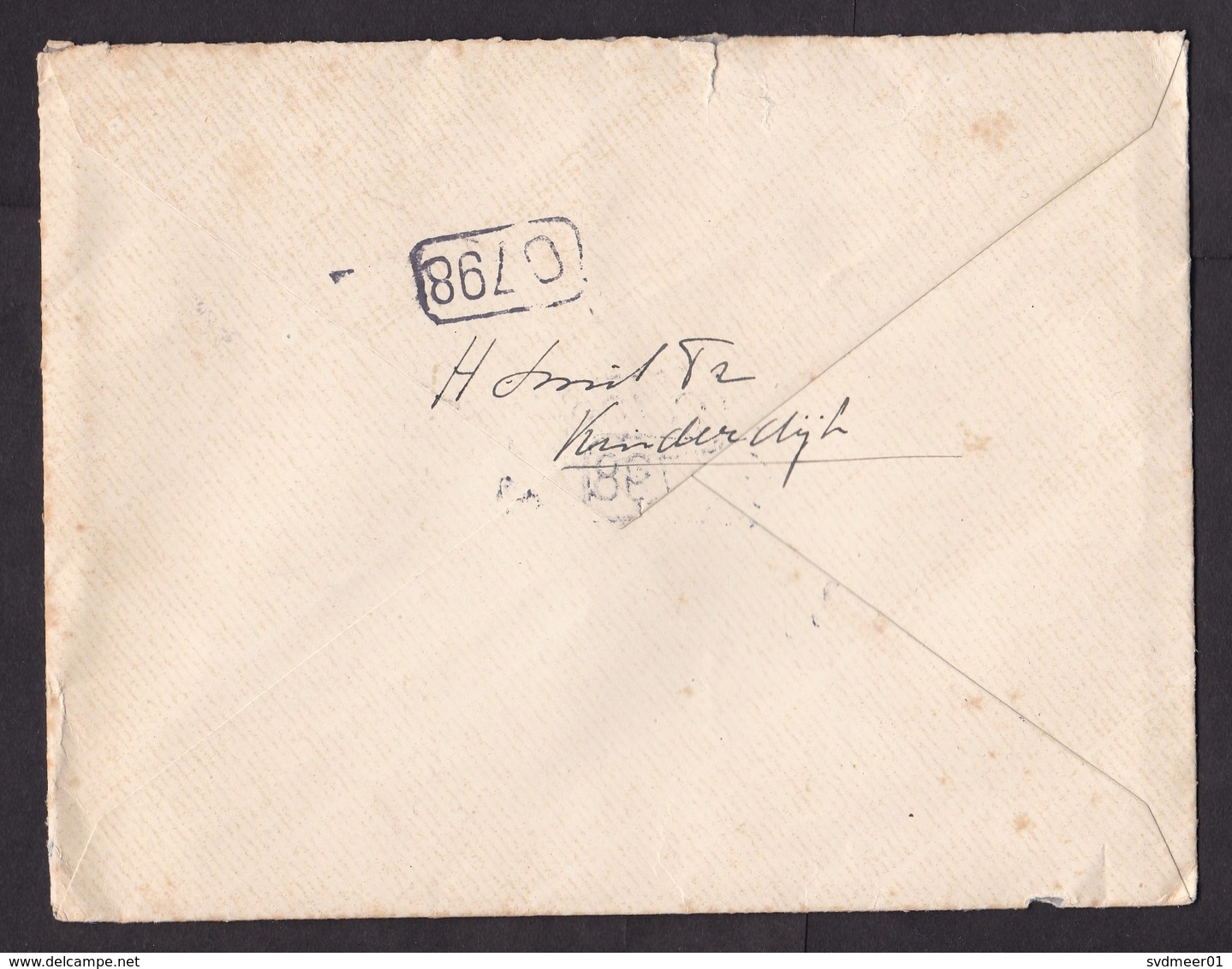 Netherlands: Cover, 1928, 5 Stamps, Cancel Kinderdijk (famous Windmill Town) (minor Damage) - Lettres & Documents