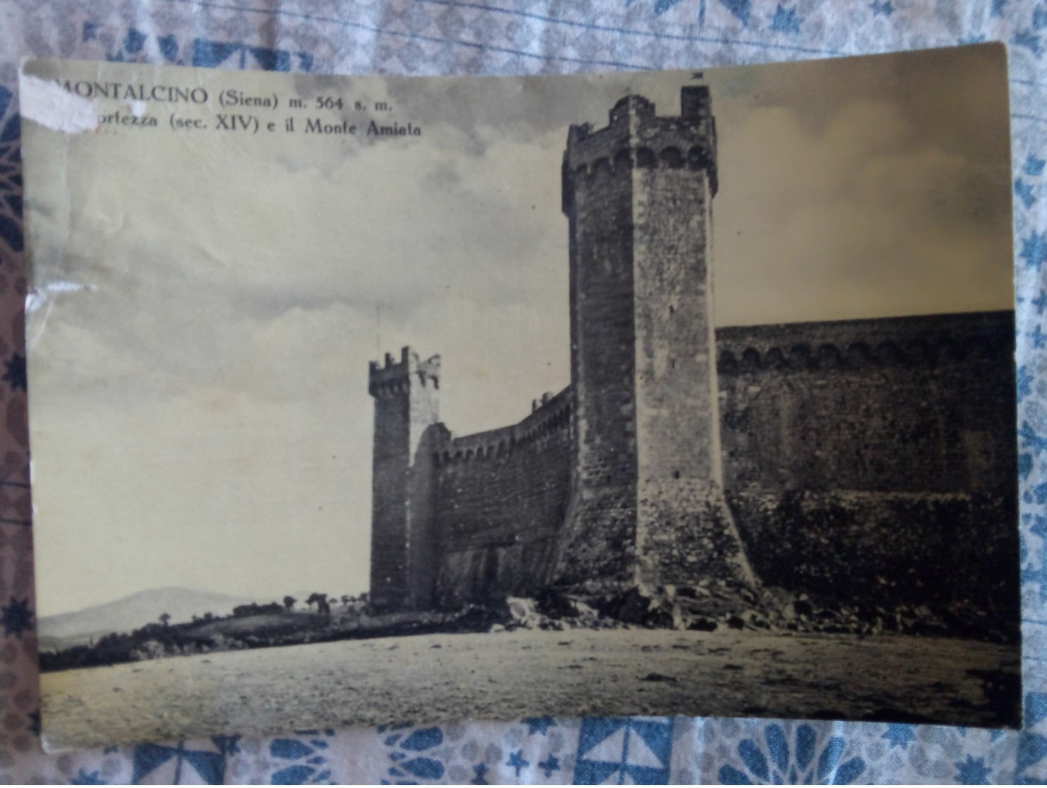 Montalcino Siena Fortezza Monte Amista Cartolina VIAGGIATA 1953 - Altri & Non Classificati