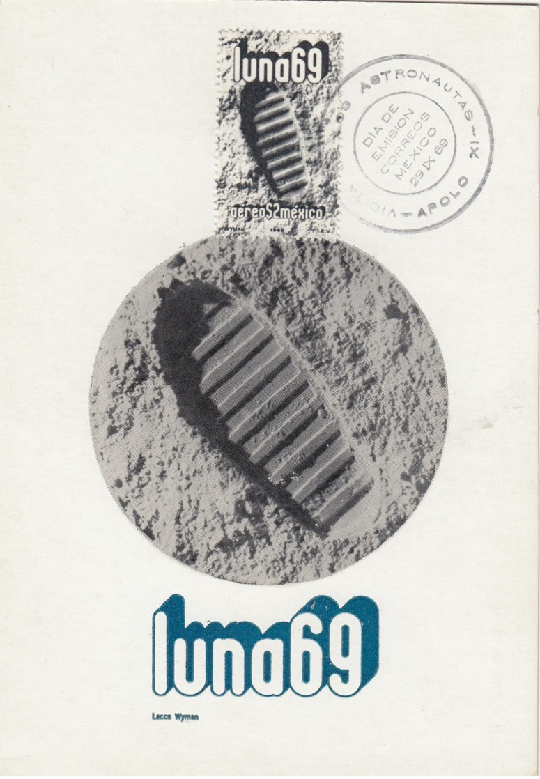 Luna69 Stamp & Postcard , Mexico , 1969 ; Maxium Postcard - Space