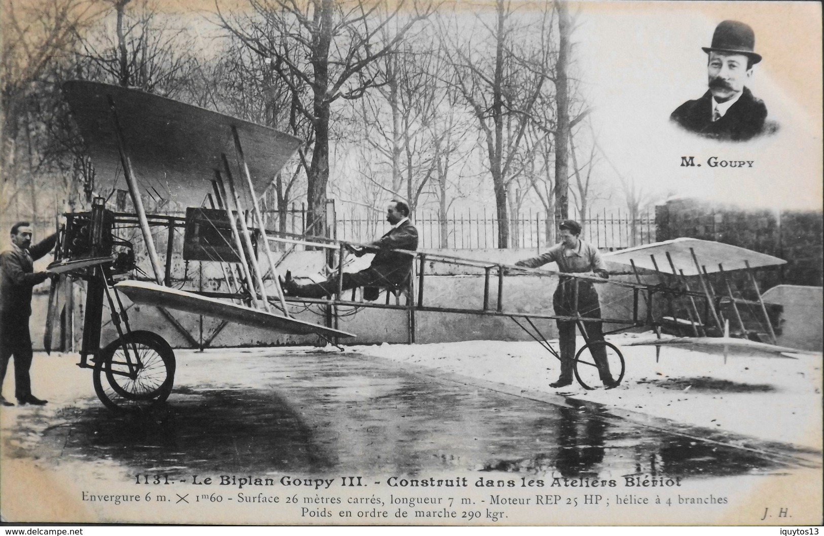 CPA.  > Aviation > Avions > ....-1914: Précurseurs > Le Biplan GOUPY III - Construit Dans Les Ateliers BLERIOT -TBE - ....-1914: Précurseurs