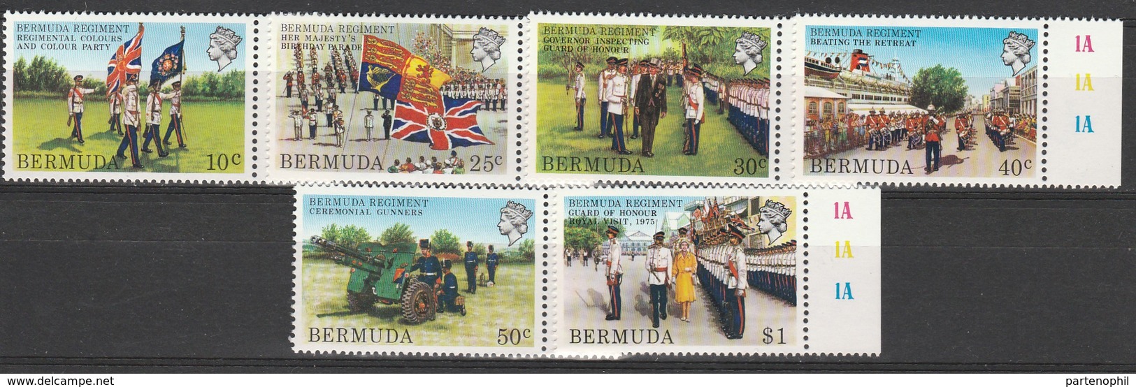 Bermuda Uniforms Army Flags Set MNH - Militaria