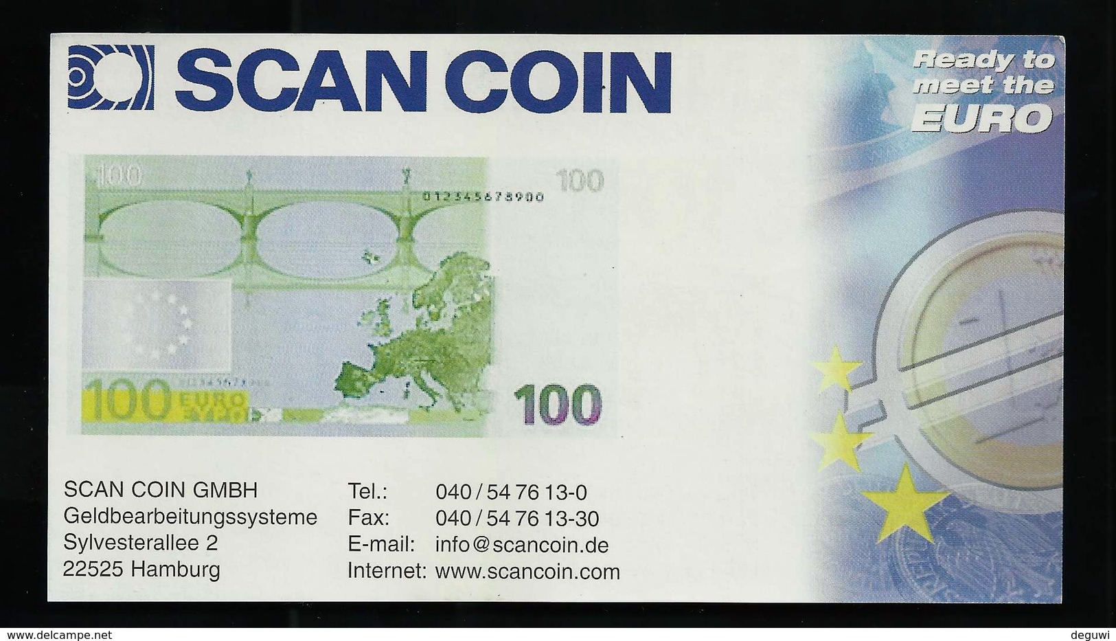 Test Note "SCANCOIN" Testnote, 100 Euro, Typ D = 147 X 82 Mm, Beids. Druck, RRRRR, UNC, Provsedel - 100 Euro