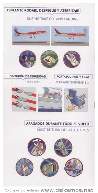 Lote TSA6, Colombia, Avianca, Boeing 757 200, Tarjeta De Seguridad, Safety Card - Consignes De Sécurité