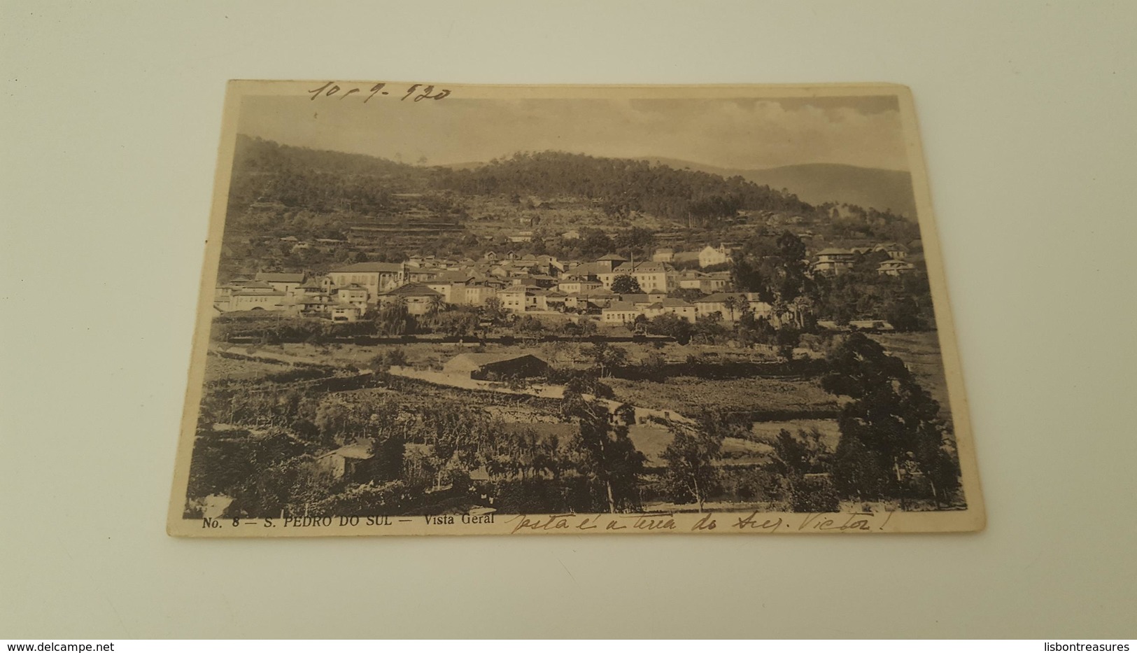 ANTIQUE POSTCARD PORTUGAL S. PEDRO DO SUL - VISTA GERAL CIRCULATED NO STAMP 1920 - Viseu