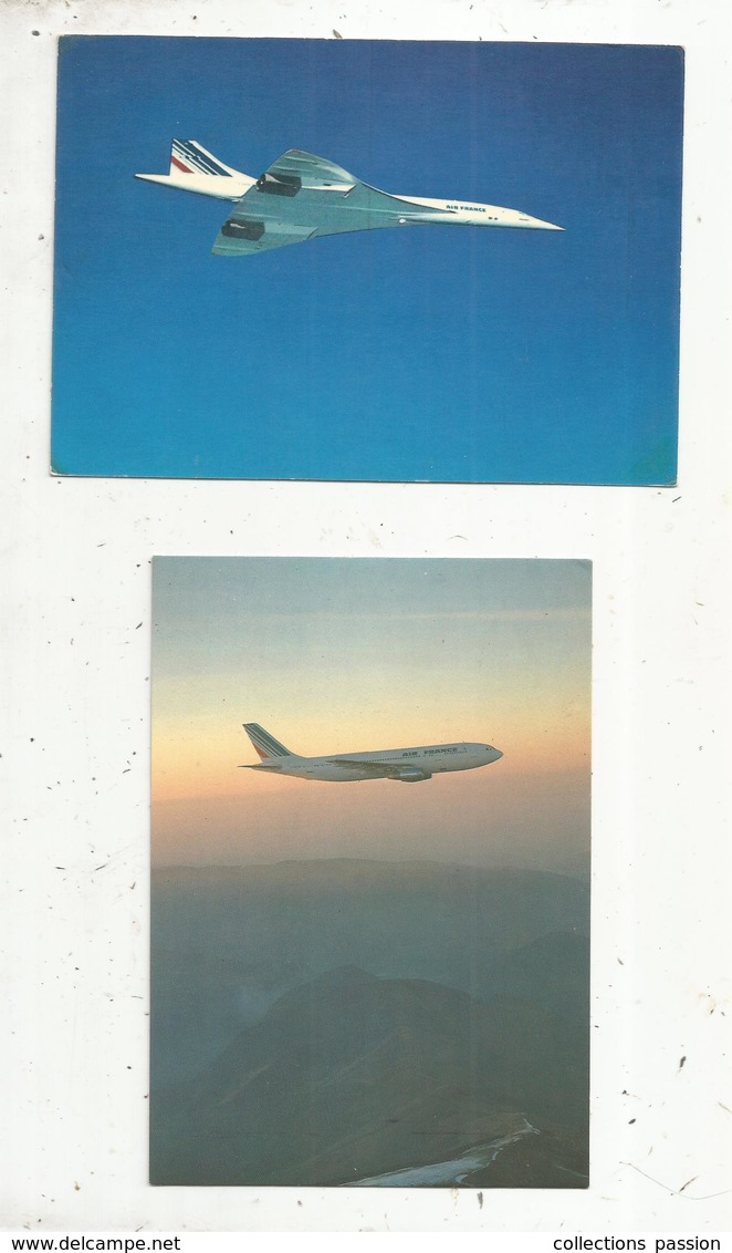 Cp , Aviation ,avion ,AIR FRANCE ,Concorde(2), Boeing 747(2) Airbus , Airbus 320 , LOT DE 6 CARTES POSTALES - 1946-....: Modern Era