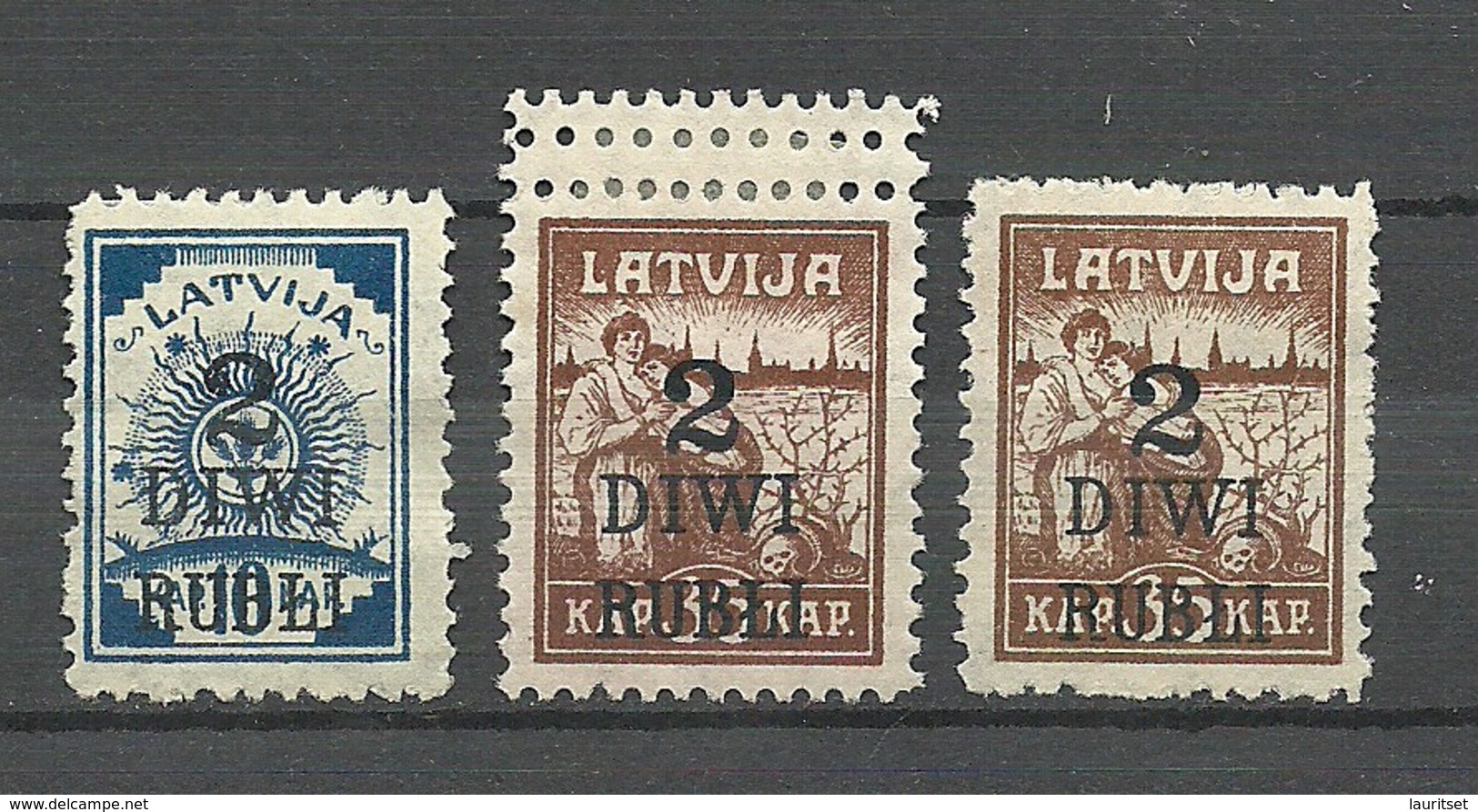 LATVIA Lettland 1920 Michel 58 - 59 (*) Incl. Doppelzähnung - Lettonie