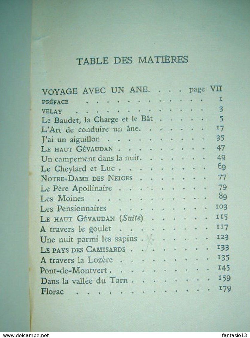 Voyage Avec Un âne Dans Les Cévennes  Suivi De  Au Fil De L'Oise (fragments)  R.-L. Stevenson  1925 - 1901-1940