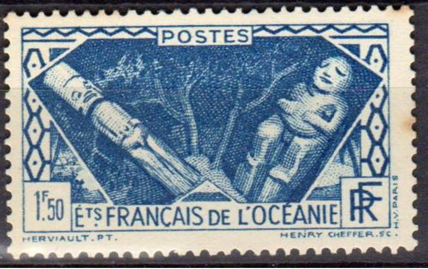 OCEANIE  1939-49 Divinités Indigénes 1F50  N° YT 111 Neuf* - Neufs