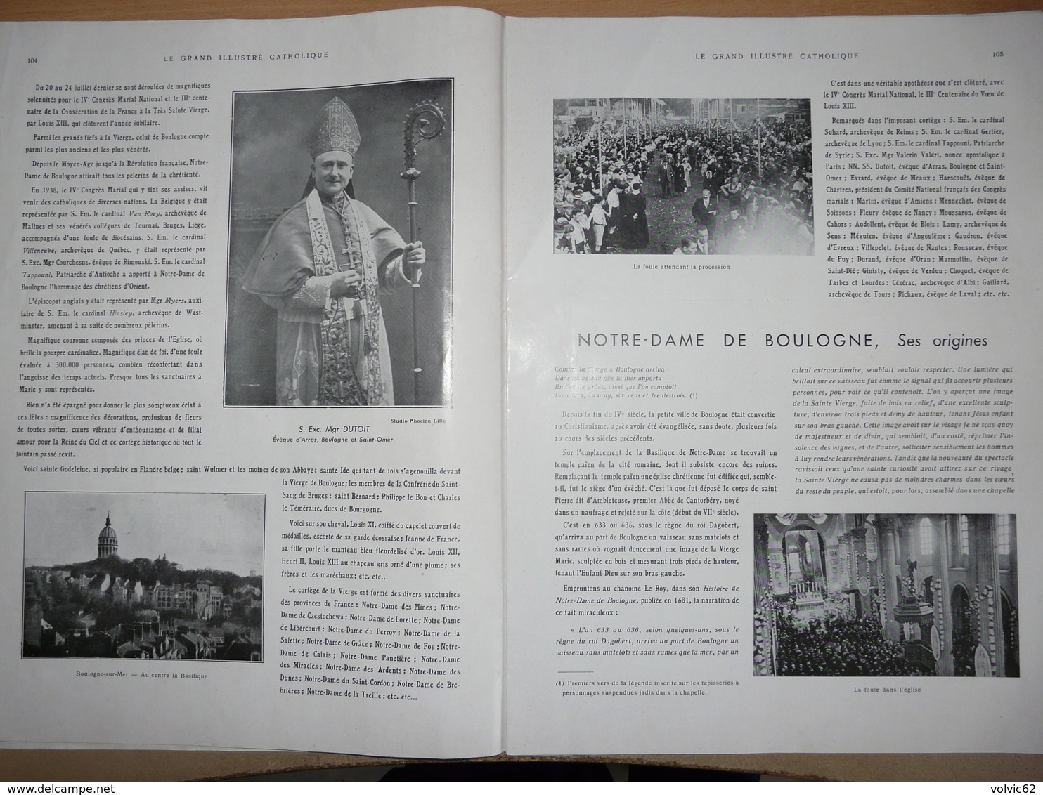 Le Grand Illustré Catholique 1938 édition Amiens  Notre Dame Boulogne Sur Mer Congrès Marial Cathédrale Reims Restaurée - 1900 - 1949